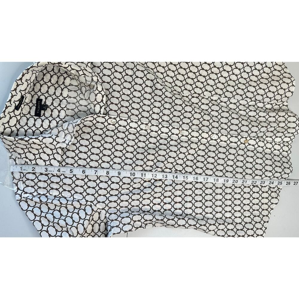 Talbots White Wrinkle Resistant Button-Up Brown B… - image 6